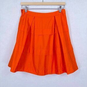 J. Crew Pleated Mini Cotton Skirt Lightweight Bold Preppy Whimsy Fun Sateen 0